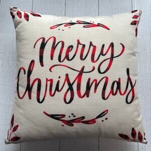 Merry Christmas Buffalo Check Pillow